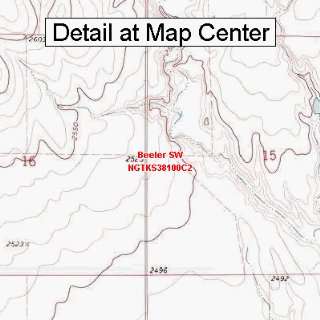   Topographic Quadrangle Map   Beeler SW, Kansas (Folded/Waterproof