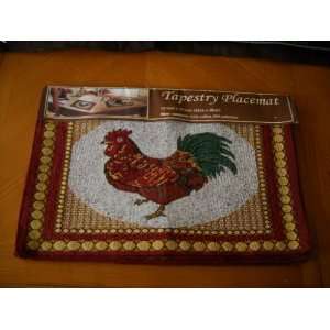  Rooster Kitchen Placemat Set Farm Decor Linens Country 