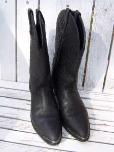Womens Nice Black Leather Western Cowgirl Boots Size 8M  