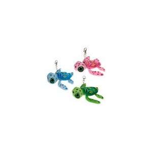   TURTLES (Set of 3 w/ Metal Clips   6 inch) Blue, Green & Pink Toys