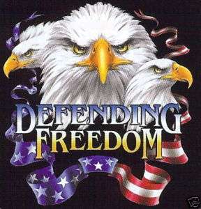 Defending Freedom   Patriotic Bald Eagle T Shirt  