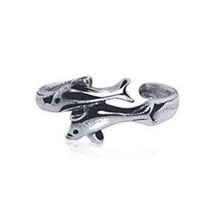   Free Sterling Silver Antique Finish Toering Dolphin Toe Ring Jewelry