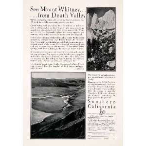   Club Mount Whitney Death Valley   Original Print Ad