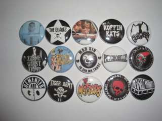 PSYCHOBILLY Buttons Pins Badges BANANE METLIK MAD SIN TIGER ARMY 