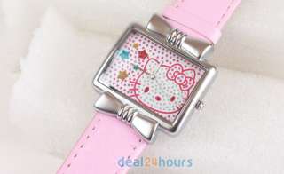   HelloKitty Cute Ladies Fashion Crystal Quartz Band Wrist Watch  