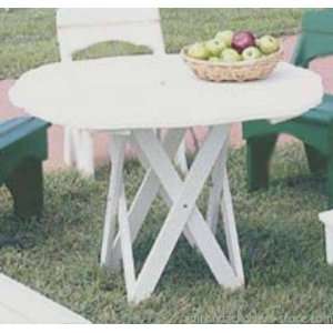   Blue Uwharrie Harvest Round Picnic Table Furniture & Decor