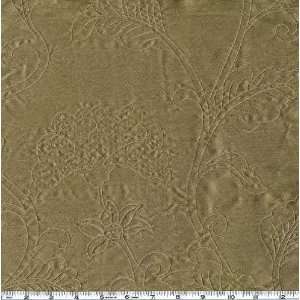  54 Wide Embroidered Dupionette Olive Green Fabric By The 