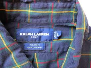 Mens Ralph Lauren Golf Blue Plaid TILDEN Shirt L  