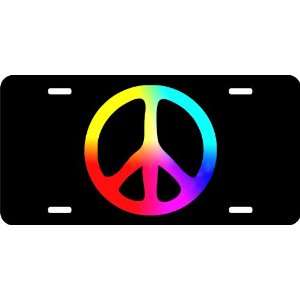  Tie Dye Peace Sign Auto License Plate Black Everything 
