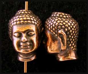 TierraCast Pewter Beads ANTIQUE COPPER BUDDHA HEAD (5)  