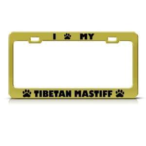 Tibetan Mastiff Dog Animal Metal license plate frame Tag Holder