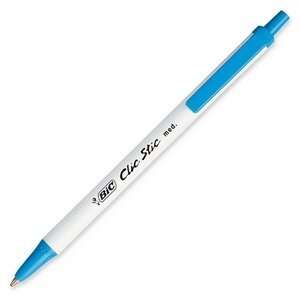  BIC® Clic Stic Retractable Ballpoint Pen, Blue Ink 