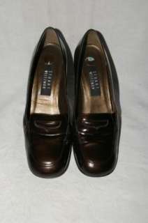 Stuart Weitzman Brown Patent Leather Loafer Pumps Heels Womens 8 B 