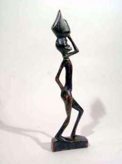 African Carved Figure Fluid Modern Pose North Africa  