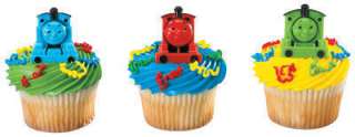 12 Thomas The Tank Train Engine Cupcake Rings Favors  