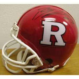  Brian Leonard Signed Rutgers Replica Mini Helmet Sports 