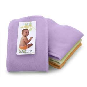 Thirsties 3 Pack Girls Fab Doublers Soft Cotton Velour, Orchid/Mango 