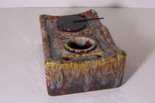 Hand Glazed Ceramic Dual Flame Fire Pot Firepot 746851564840  