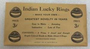 Vintage 1933 Indian Lucky Rings, Bead Making Kit Crafts  