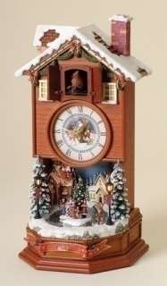 This winter scene Cuckoo clock features all the sounds and movement 