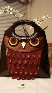 Kate Spade MAXWELL The OWL Patent Leather Handbag Purse RARE & Hard to 