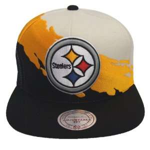 Pittsburgh Steelers Mitchell & Ness Paint Brush Retro Snapback Cap Hat