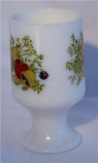 Retro Vintage 1970s Glass Mushroom Pedestal Mug Cup  