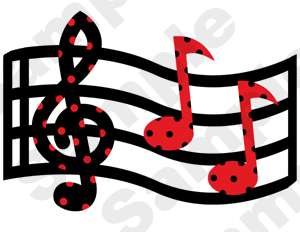 MUSIC MUSICAL NOTES RED WALL BORDER STICKERS DECALS  