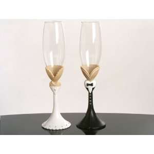  Wedding Favors Black Tie Collection Toasting Glasses (Set 