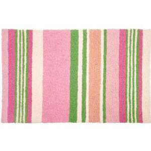  Jellybean Soft Pink and Green Stripes Area Rug