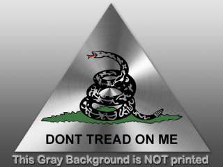 Stainless Steel (look not metallic) Dont Tread On Me Triangle Sticker 