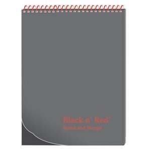 Black N Red Twin Wire Steno Notebook Black 11x8.5 H67015 