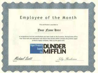 Dunder Mifflin Employee of the Month   The Office  