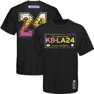   Los Angeles Lakers #24 Kobe Bryant Black ESPN License Plate T shirt