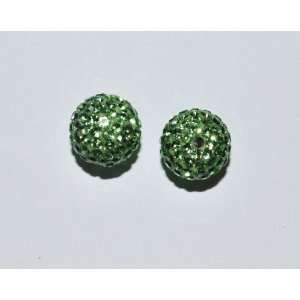  2 8mm Swarovski Crystal Pave Ball Beads Peridot   AS55 