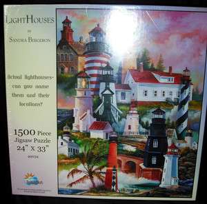 LightHouses by Sandra Bergeron Puzzle 1500 pieces USA 796780490345 