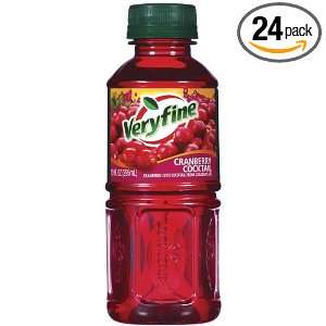 SunnyD Veryfine, Cranberry Juice Cocktail, 10 Ounce Bottles (Pack of 