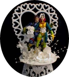 Gambit & Rogue Marvel Comic Wedding Cake Topper Groom  