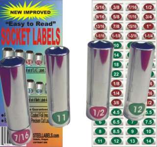 tool box labels, socket set decals. electrical breaker tags items in 