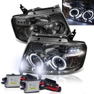   Xenon HID Kit + 04 08 Ford F150 Halo LED Smoked Projector Head Lights
