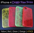 pc Dog Paw Print TPU Skin Cover Case for iPhone 4  Free Screen 