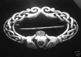 Sterling Silver Claddagh Brooch Pin Irish Made Jewelry  