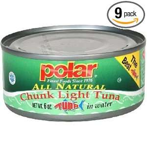 Polar All Natural Chunk Light Tuna in Water 6 Oz (9 Pack)  