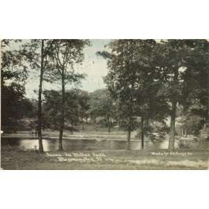   Postcard Scene in Miller Park Bloomington Illinois 