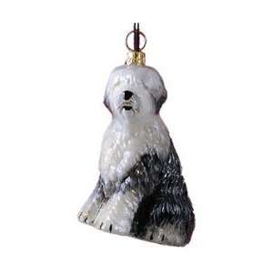  Blown Glass Old English Sheepdog Christmas Ornament