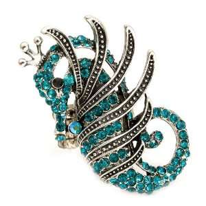  Equisite XX Large Blue Seahorse Fashion Ring on Stretch Band 