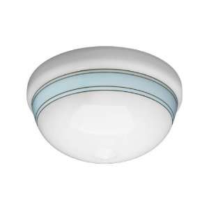 12 Diameter Schoolhouse Shade with 6 Fitter and Light Blue Band.