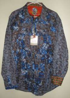   ROBERT GRAHAM Limited Edition BETHEL ls shirt, brown, L, $548  