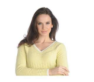 Liz Claiborne New York Texture Stripe V Neck Sweater CRM 2X  