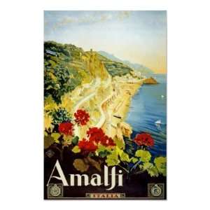  Amalfi Italian Coast Vintage Travel Poster